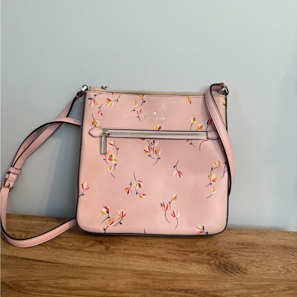 Kate Spade Light Pink Floral Crossbody Bag